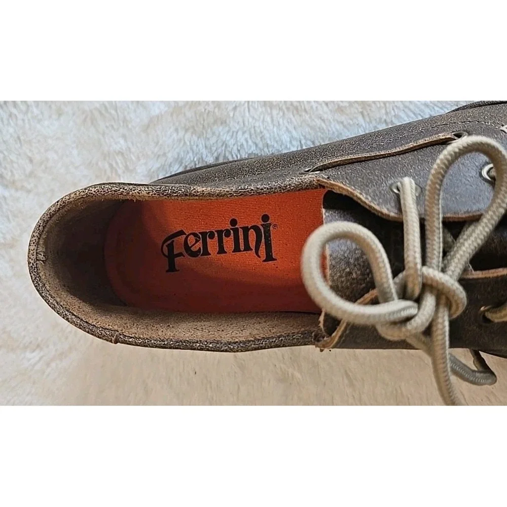 Ferrari Men's Loafers Moccasins‎ Shoes Brown Size 11 D Lace-up Leather